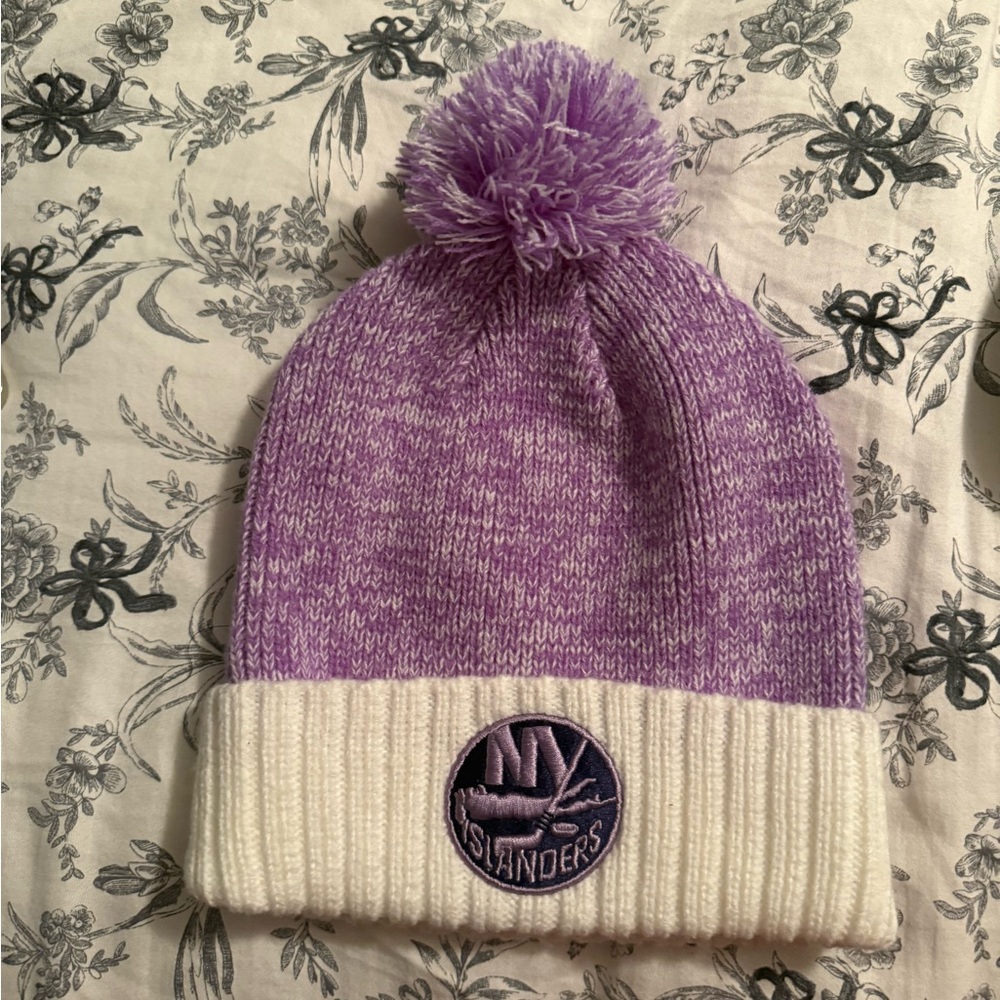 Purple and White Kids Beanie